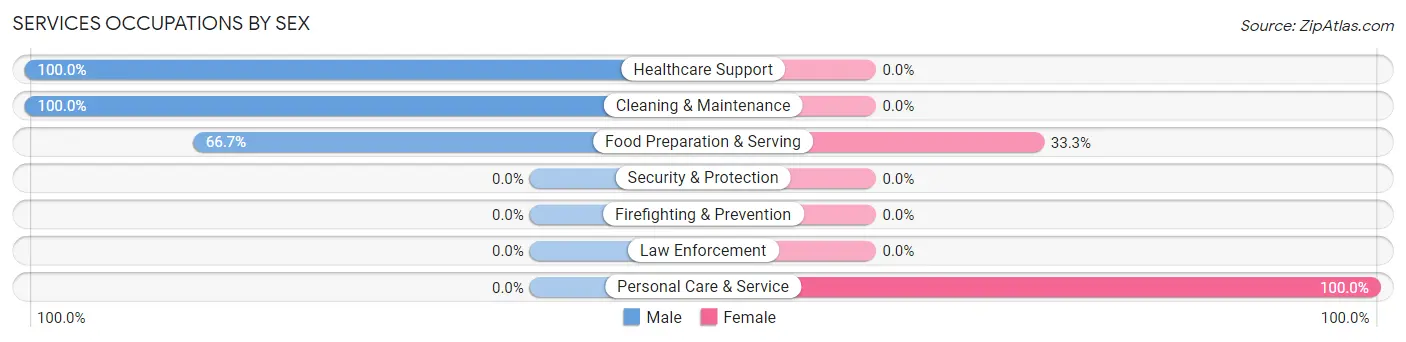 Services Occupations by Sex in Zip Code 72453