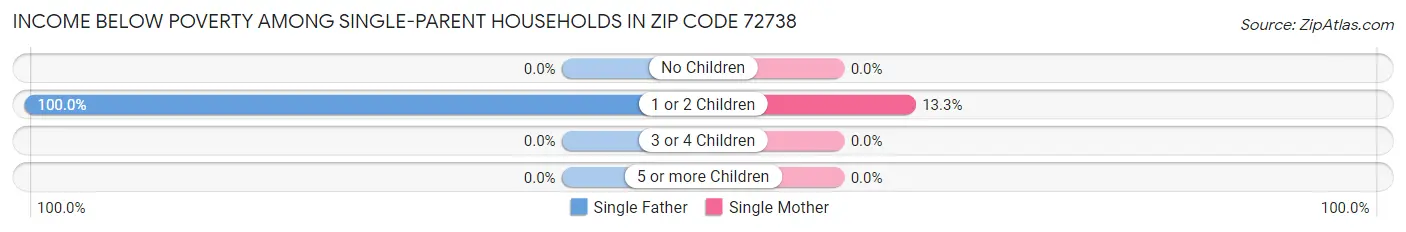 Income Below Poverty Among Single-Parent Households in Zip Code 72738
