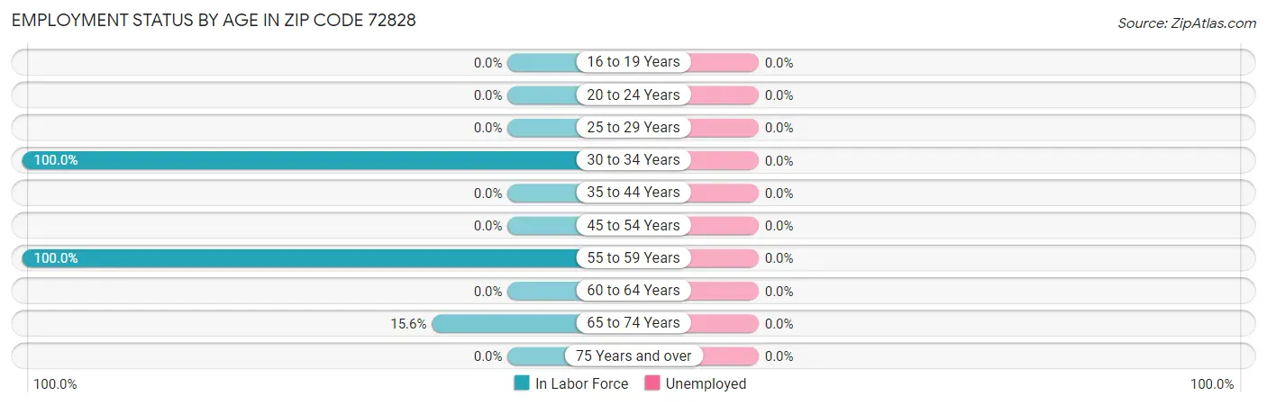 Employment Status by Age in Zip Code 72828