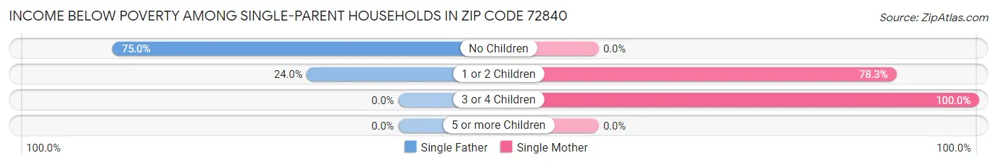 Income Below Poverty Among Single-Parent Households in Zip Code 72840