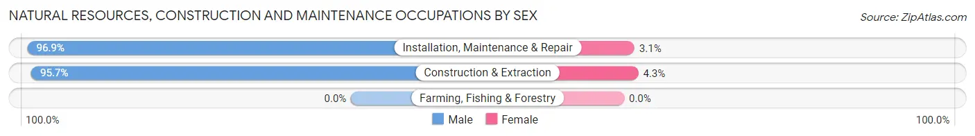 Natural Resources, Construction and Maintenance Occupations by Sex in Zip Code 73501