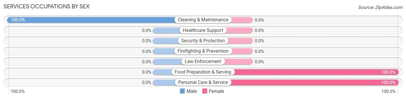 Services Occupations by Sex in Zip Code 73673