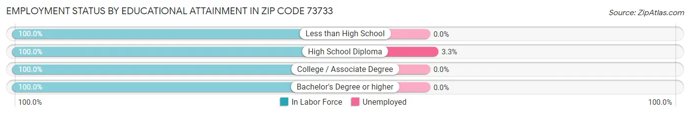 Employment Status by Educational Attainment in Zip Code 73733