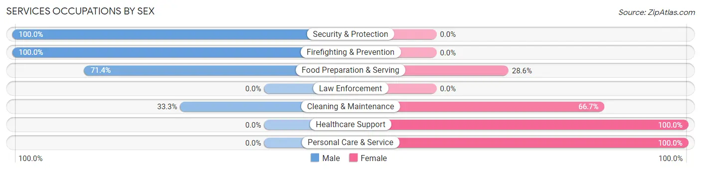 Services Occupations by Sex in Zip Code 74060