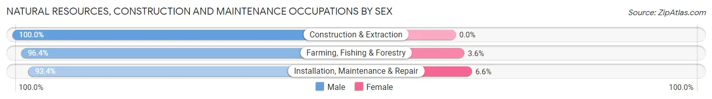 Natural Resources, Construction and Maintenance Occupations by Sex in Zip Code 74432