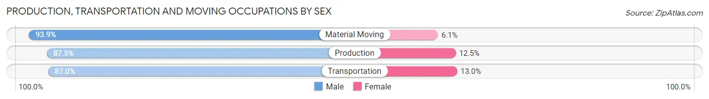 Production, Transportation and Moving Occupations by Sex in Zip Code 74450