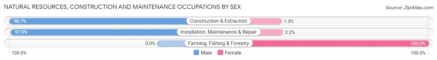 Natural Resources, Construction and Maintenance Occupations by Sex in Zip Code 75051