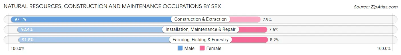 Natural Resources, Construction and Maintenance Occupations by Sex in Zip Code 75092