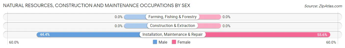 Natural Resources, Construction and Maintenance Occupations by Sex in Zip Code 75157