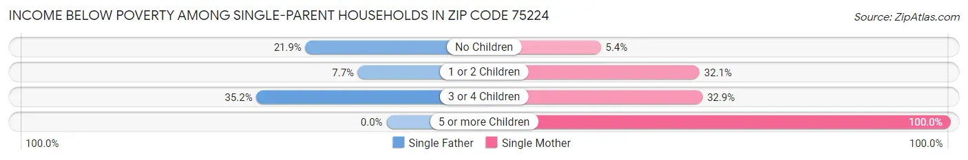 Income Below Poverty Among Single-Parent Households in Zip Code 75224