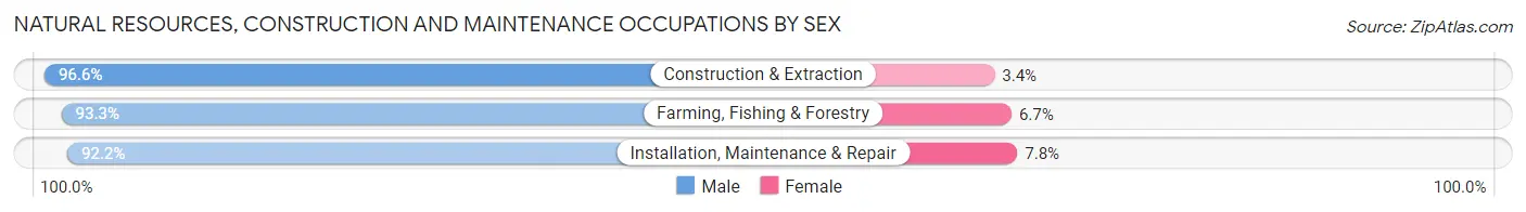 Natural Resources, Construction and Maintenance Occupations by Sex in Zip Code 75227