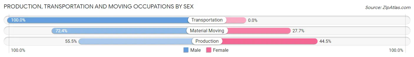 Production, Transportation and Moving Occupations by Sex in Zip Code 75708