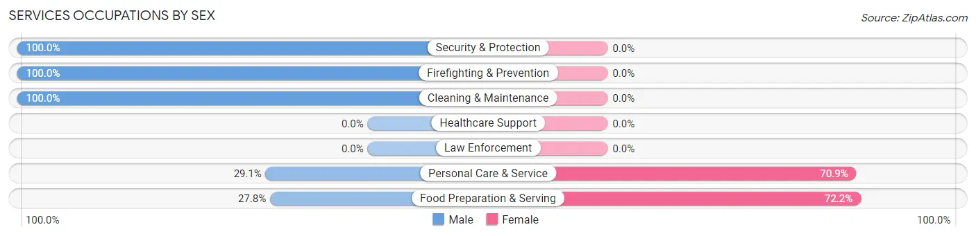 Services Occupations by Sex in Zip Code 75962