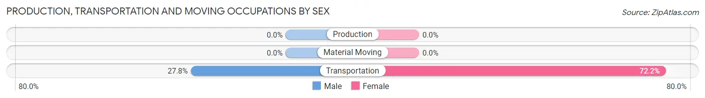 Production, Transportation and Moving Occupations by Sex in Zip Code 76070