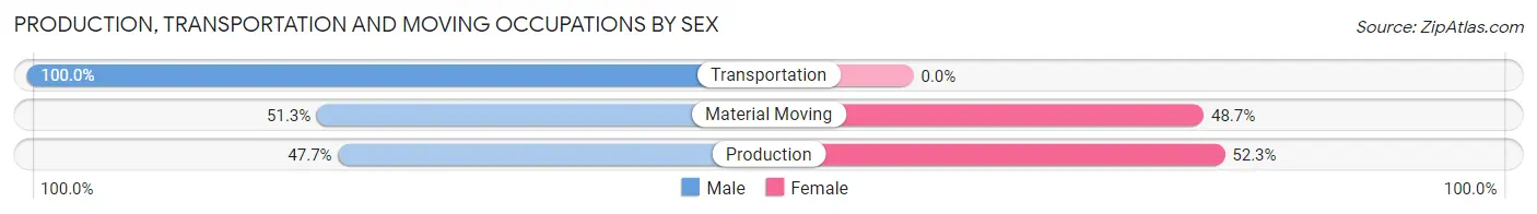 Production, Transportation and Moving Occupations by Sex in Zip Code 76380