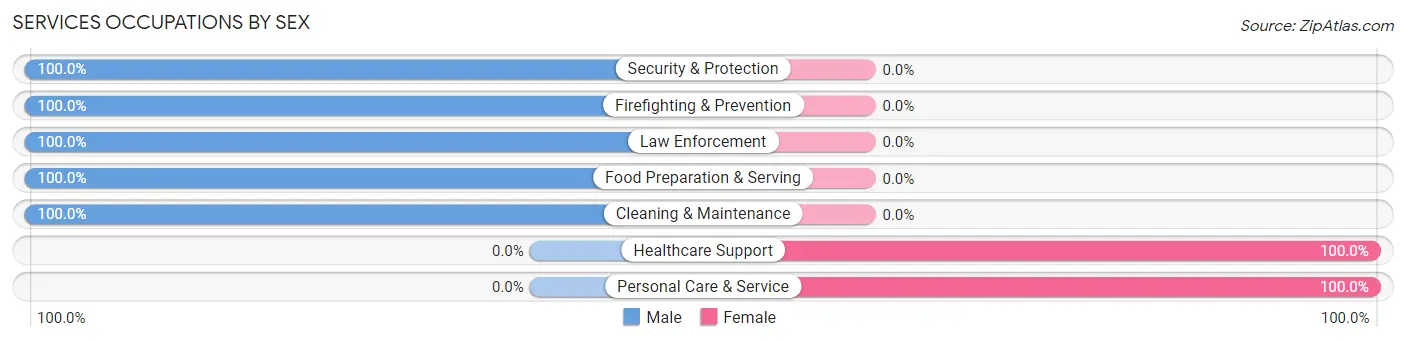 Services Occupations by Sex in Zip Code 76578