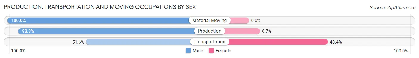 Production, Transportation and Moving Occupations by Sex in Zip Code 77005