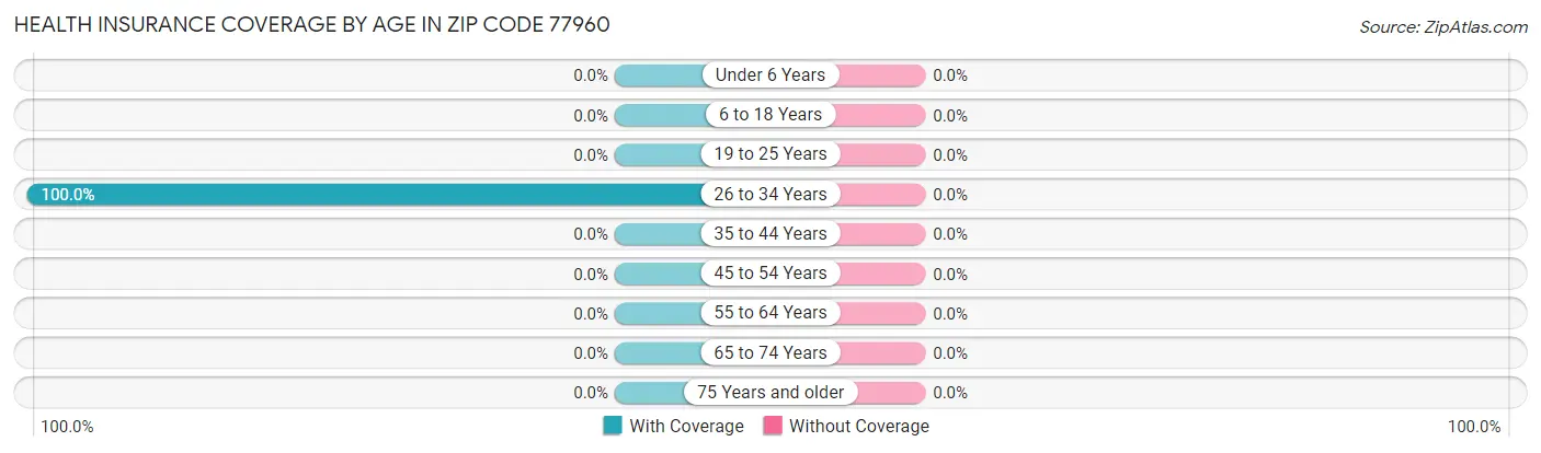 Health Insurance Coverage by Age in Zip Code 77960