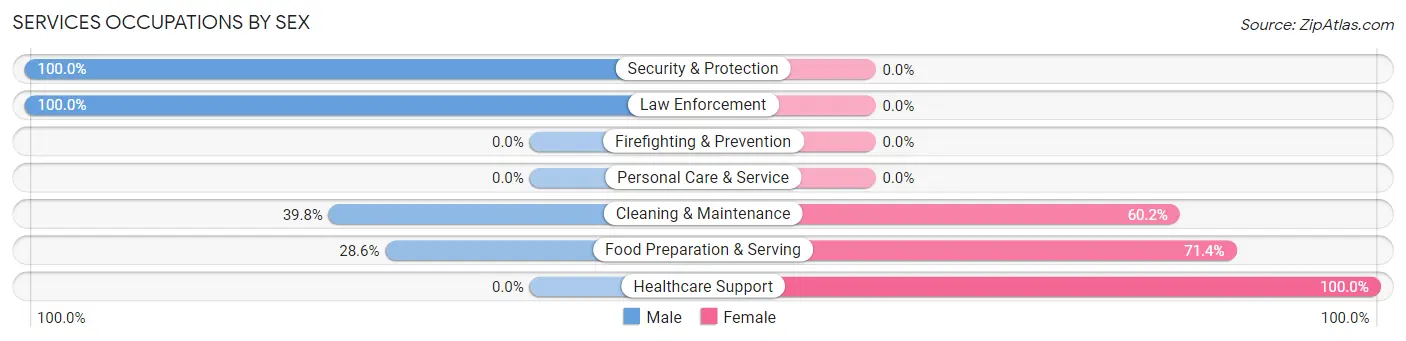 Services Occupations by Sex in Zip Code 78052