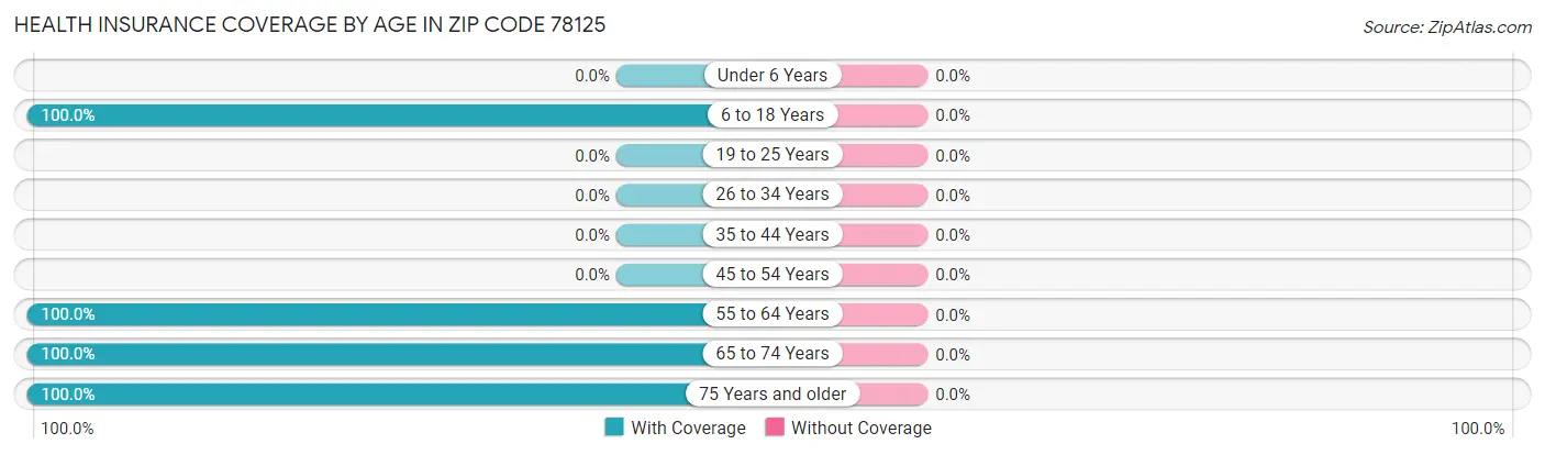 Health Insurance Coverage by Age in Zip Code 78125