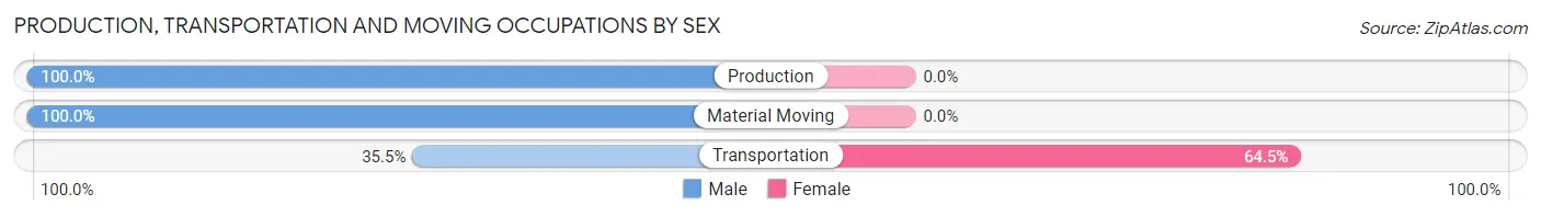 Production, Transportation and Moving Occupations by Sex in Zip Code 78257