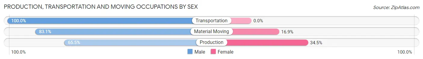 Production, Transportation and Moving Occupations by Sex in Zip Code 78408