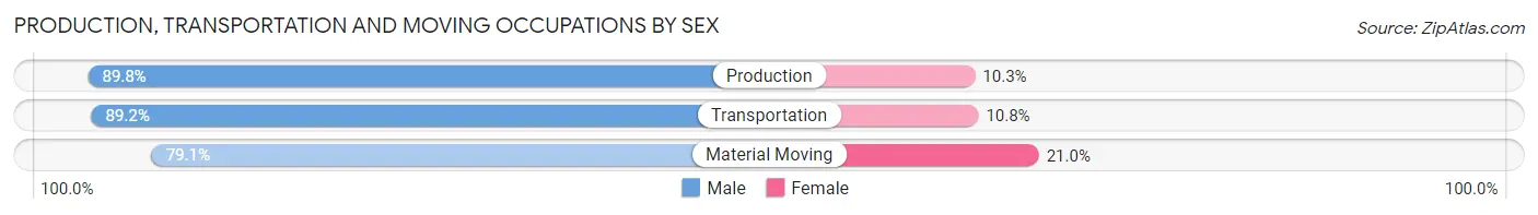 Production, Transportation and Moving Occupations by Sex in Zip Code 78410