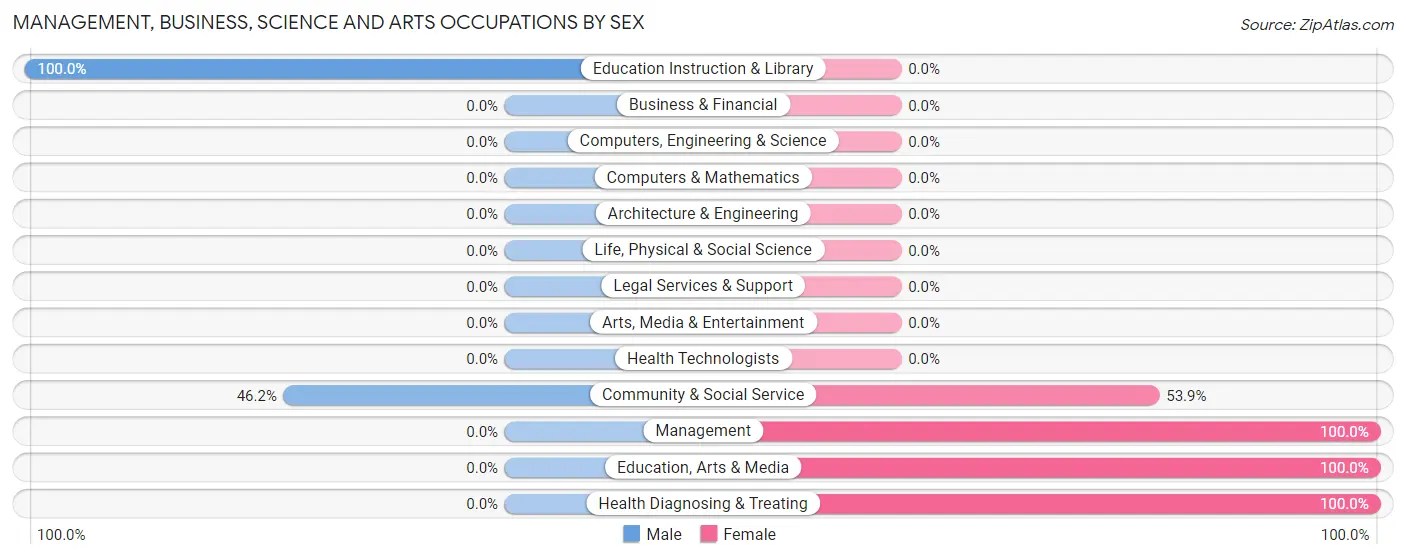 Management, Business, Science and Arts Occupations by Sex in Zip Code 78535