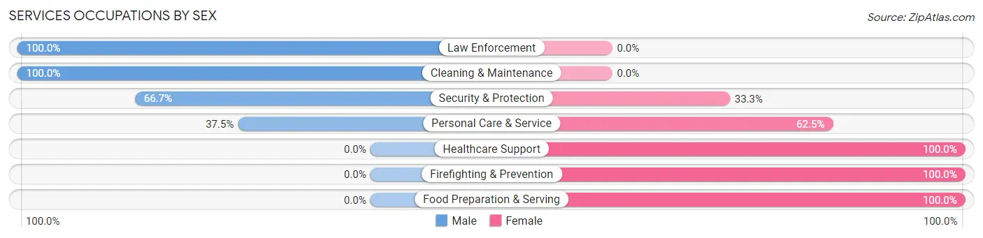 Services Occupations by Sex in Zip Code 78590