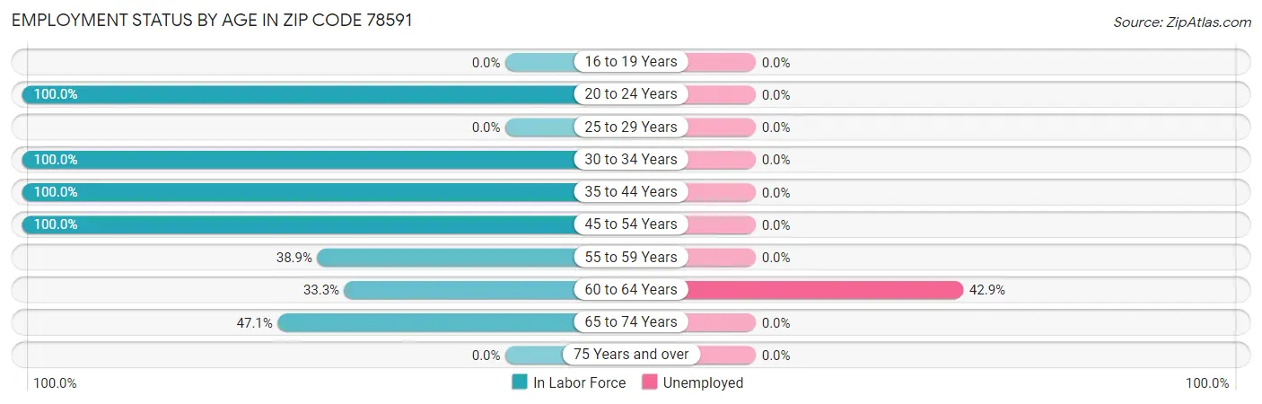 Employment Status by Age in Zip Code 78591