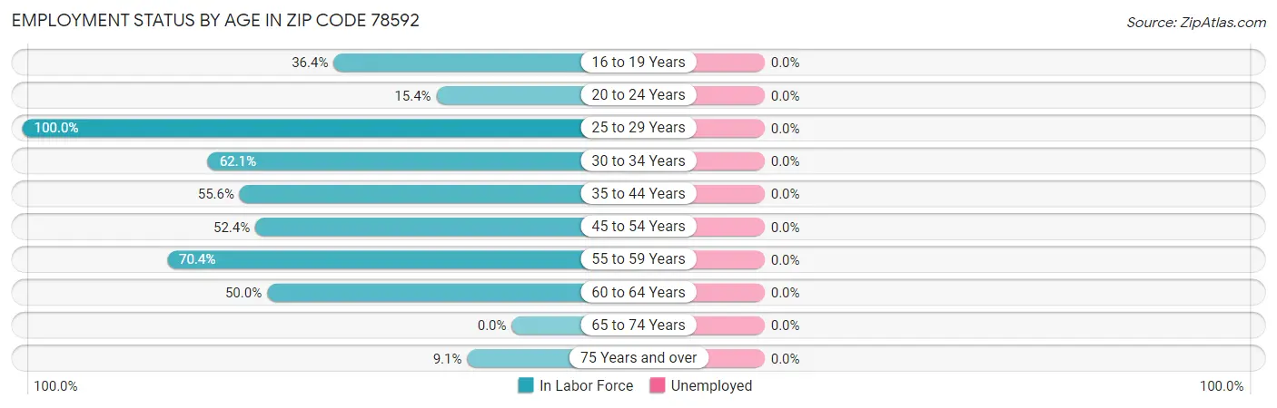 Employment Status by Age in Zip Code 78592
