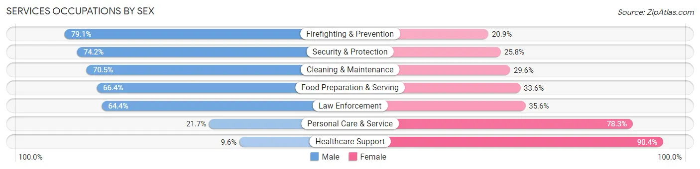 Services Occupations by Sex in Zip Code 78641