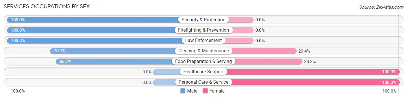 Services Occupations by Sex in Zip Code 78934