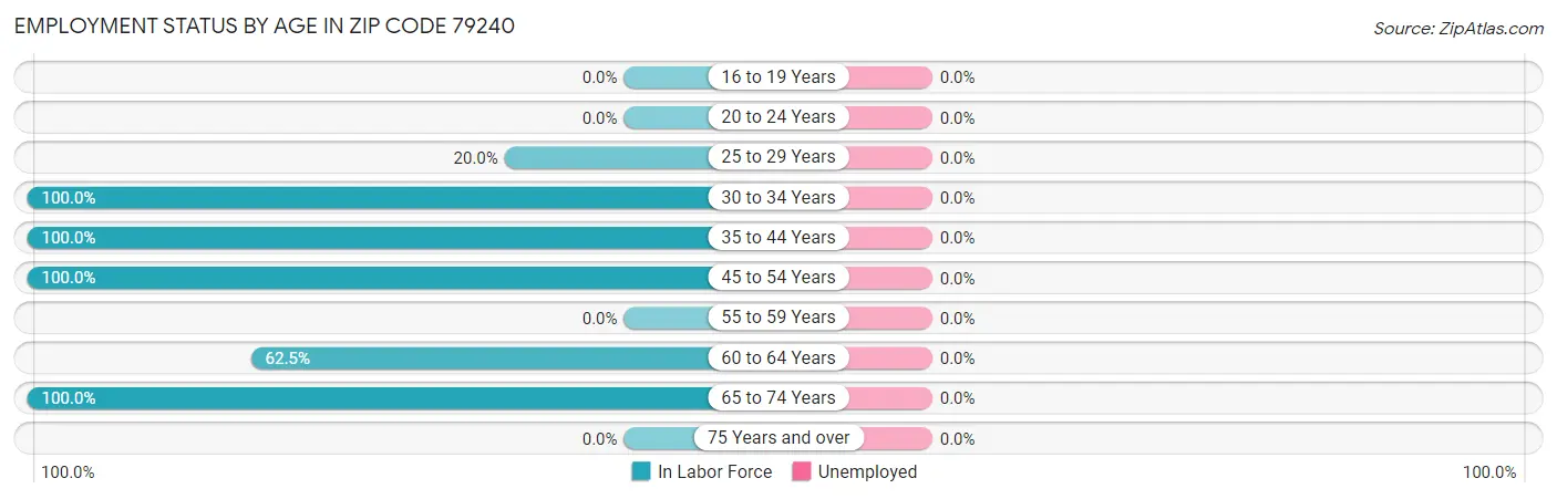 Employment Status by Age in Zip Code 79240