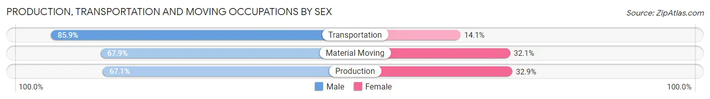 Production, Transportation and Moving Occupations by Sex in Zip Code 79905