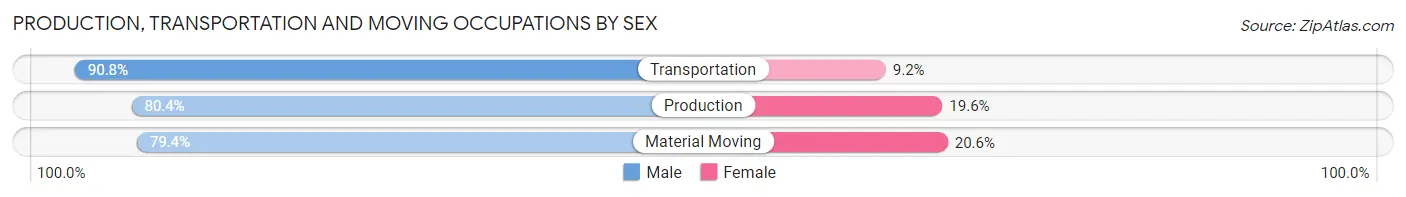 Production, Transportation and Moving Occupations by Sex in Zip Code 79936
