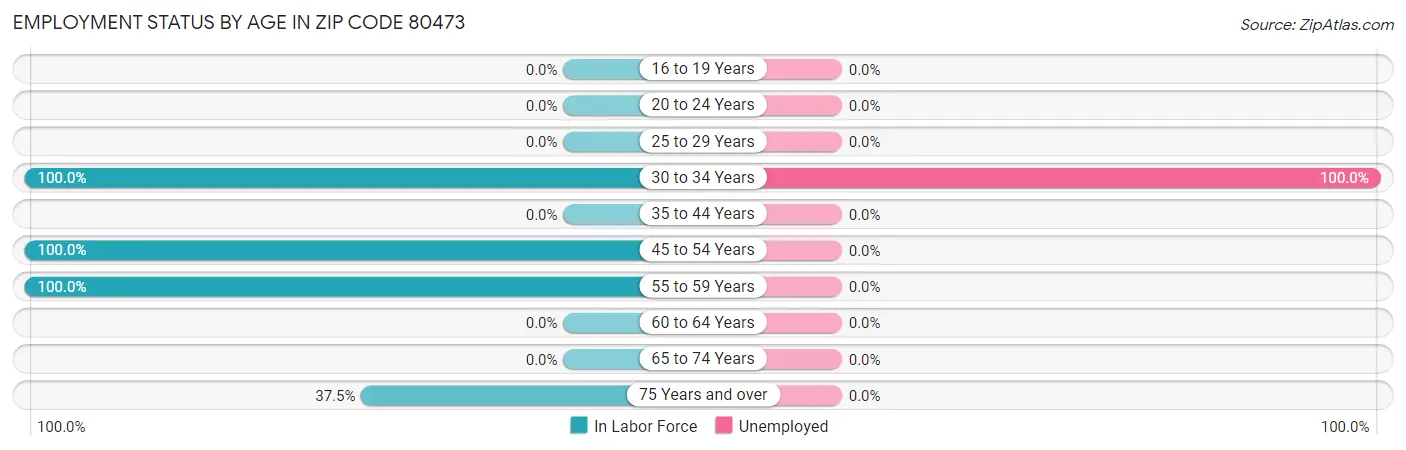 Employment Status by Age in Zip Code 80473