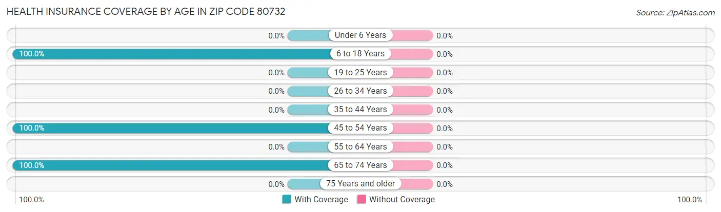Health Insurance Coverage by Age in Zip Code 80732