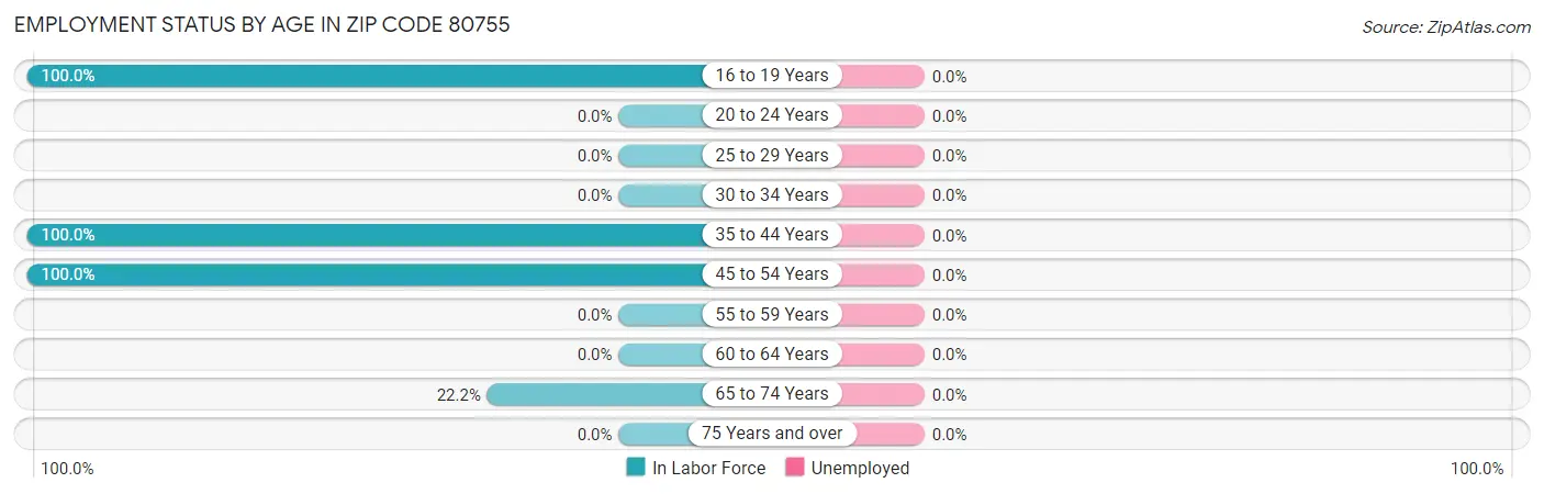 Employment Status by Age in Zip Code 80755