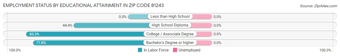 Employment Status by Educational Attainment in Zip Code 81243