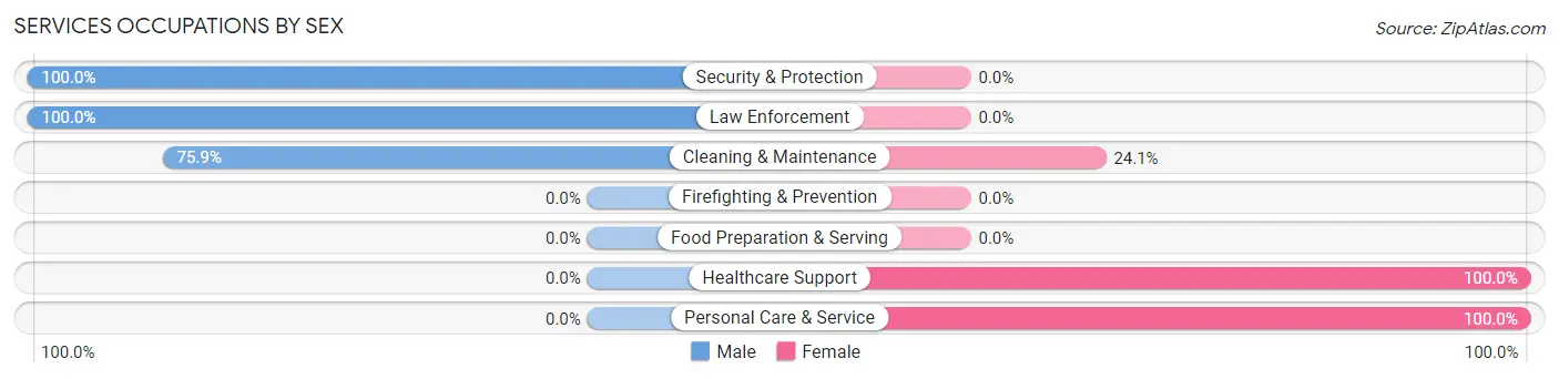 Services Occupations by Sex in Zip Code 82720