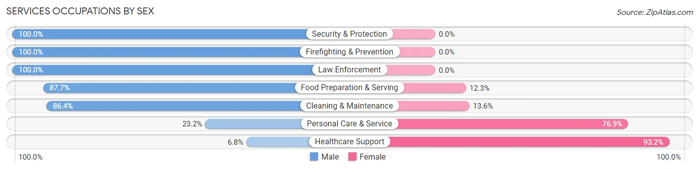 Services Occupations by Sex in Zip Code 84059