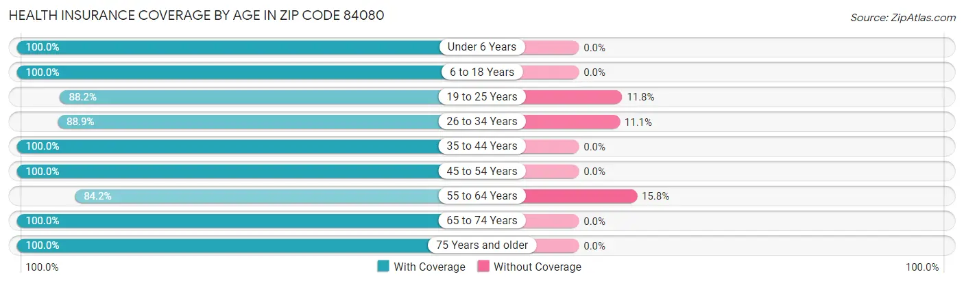 Health Insurance Coverage by Age in Zip Code 84080