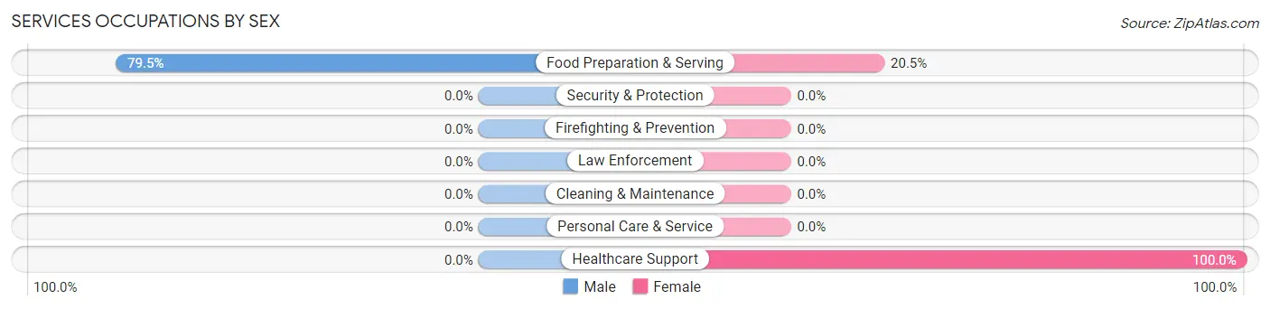 Services Occupations by Sex in Zip Code 84113