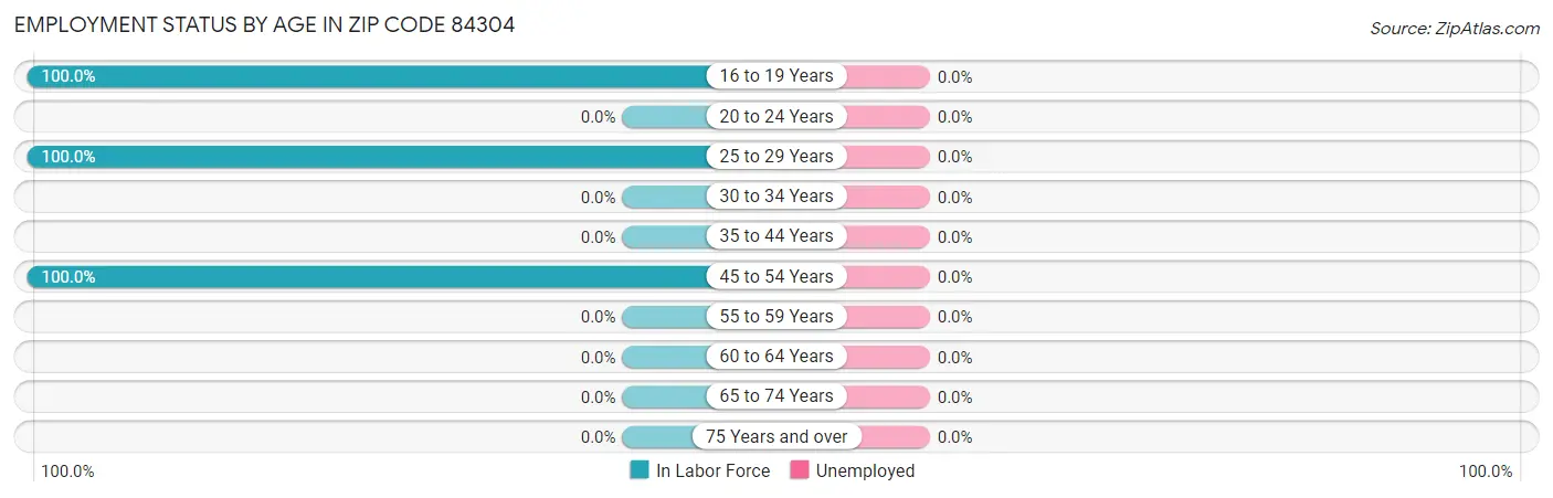 Employment Status by Age in Zip Code 84304