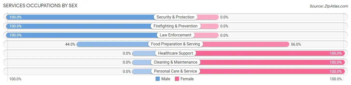 Services Occupations by Sex in Zip Code 84328