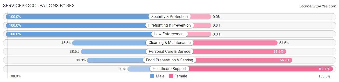 Services Occupations by Sex in Zip Code 84526