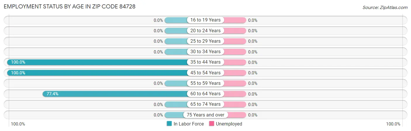 Employment Status by Age in Zip Code 84728