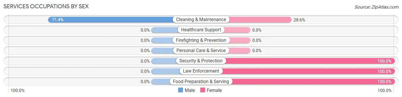 Services Occupations by Sex in Zip Code 84742