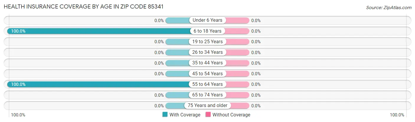 Health Insurance Coverage by Age in Zip Code 85341